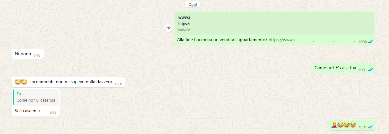Non sapevo che casa mia fosse in vendita